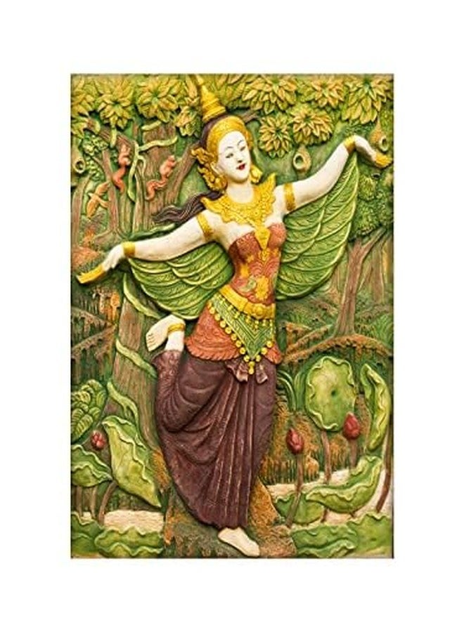 999STORE 3D Print Latest Door Living Room Bed Room Home Hall Wall Stickers Sheet roll Nature Wallpaper Green Trees and Dancing Angel Mural 3D Wallpaper (Vinyl Self Adhesive 24X36 Inches) NonW230840 - Image 2